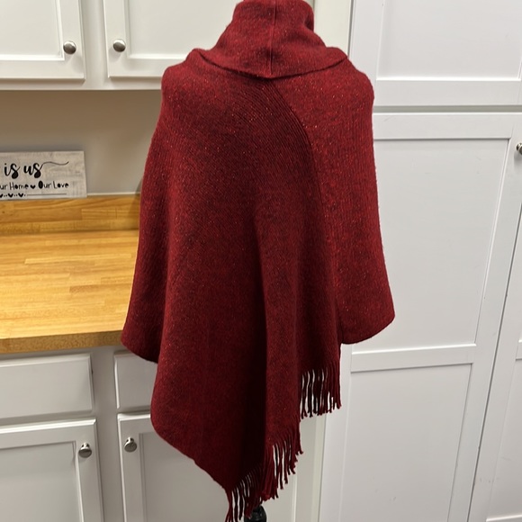 Chico’s Cozy Stripe Cowl Neck Poncho - Picture 6 of 9